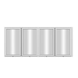 KaMic Elite-Fold 96" x 48" 4-Panel Aluminum Folding Window in Sleek White with Hidden Hinges & Rollers, Right-to-Left Outward Folding Design - Model # SE-FW4PWH9648-RL