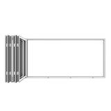 KaMic Elite-Fold 96" x 48" 4-Panel Aluminum Folding Window in Sleek White with Hidden Hinges & Rollers, Right-to-Left Outward Folding Design - Model # SE-FW4PWH9648-RL